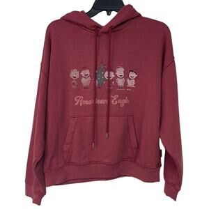 American Eagle Outfitters Peanuts Women's Maroon Graphic Hoodie